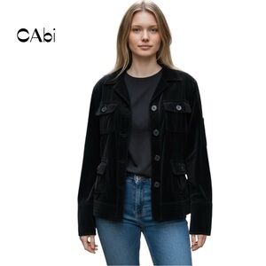 Cabi Black Velvet Victorian WhimsiGoth Pure Cotton Jacket NWOT Size M